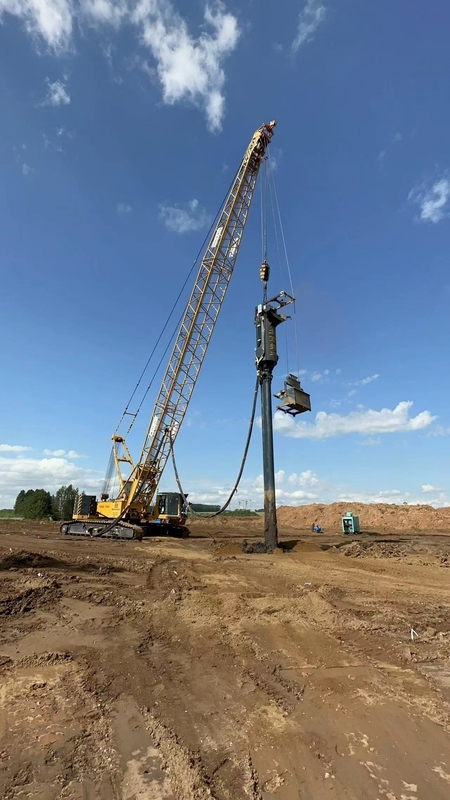 ستون جایگزین سنگ Vibro Sand Compaction Stack Feed Bottom Vibroflot Driving برای بهبود خاک